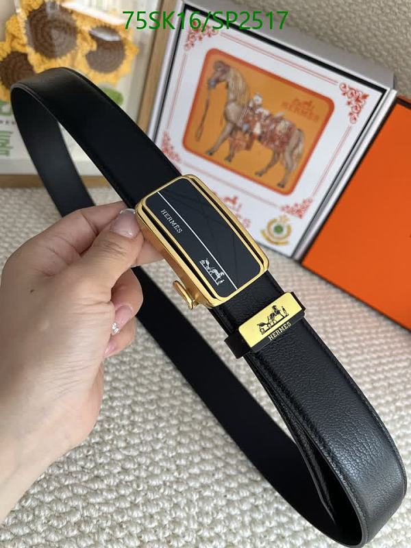 Hermès Black Genuine Leather Belt with Gold Buckle for Men