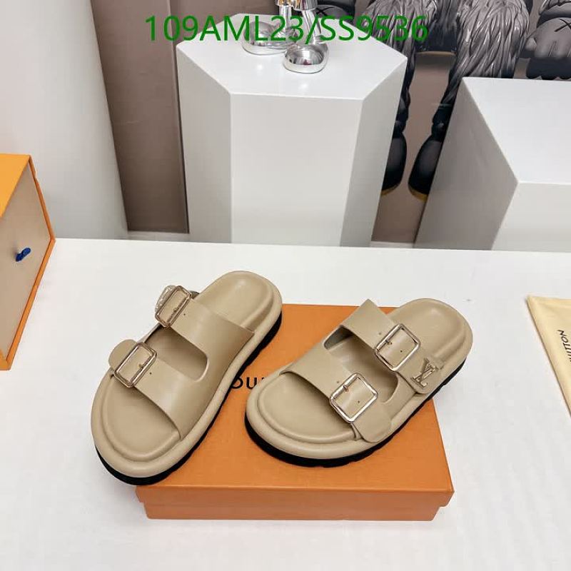 Louis Vuitton Men's Beige Leather Double Strap Slides - EU 35-45