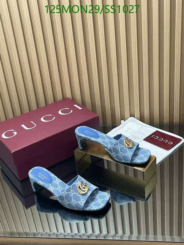 Gucci Women's Denim Slide Mules with GG Hardware