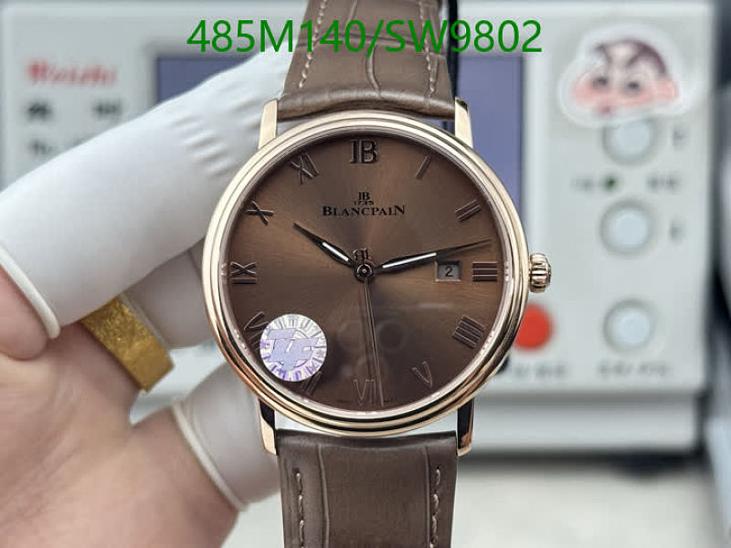 Blancpain 40mm Brown Dial Automatic Watch with Genuine Leather Strap