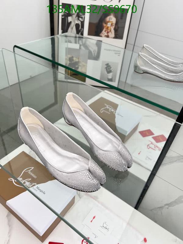 Maison Margiela Women's Tabi Split Toe Ballet Flats with Rhinestones