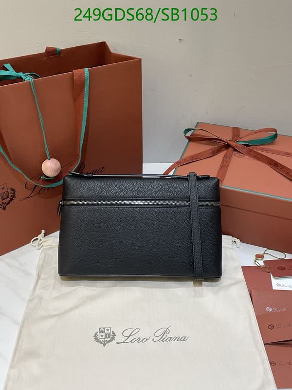 Loro Piana Black Genuine Leather Clutch Bag - SB1053