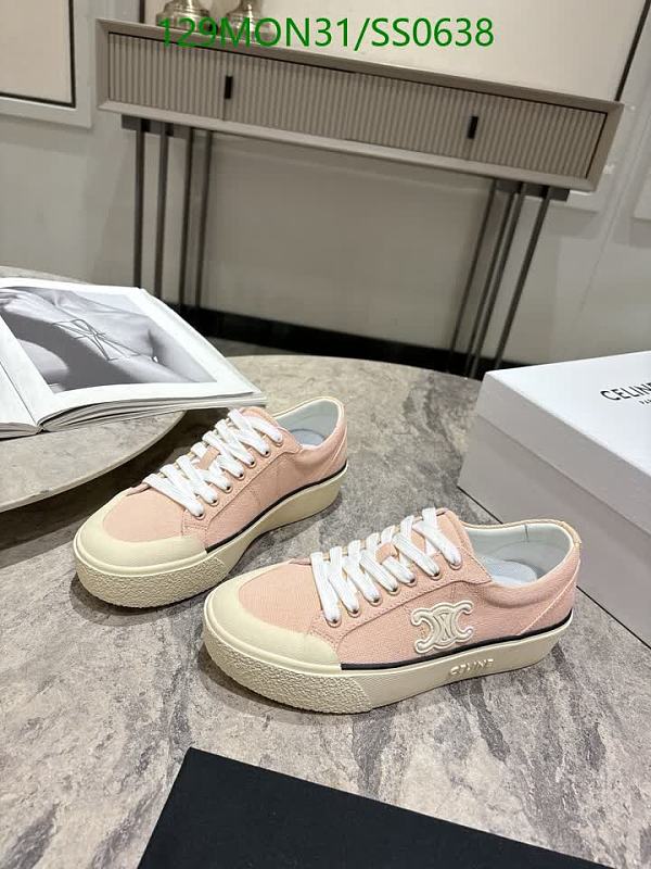 Celine Women's Pink Canvas Sneakers with Triomphe Logo