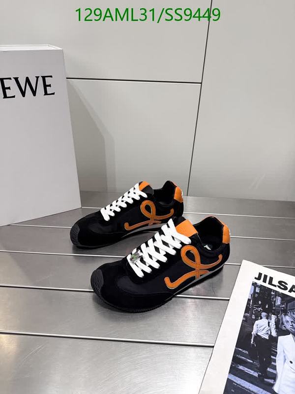 Loewe Men's Suede & Cloth Low-Top Sneakers - Black/Orange