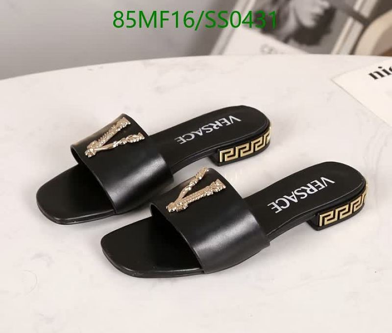 Versace Women's Black Leather Medusa Slide Sandals EU 35-42