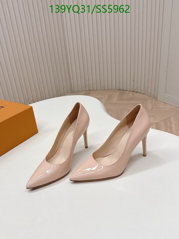 Louis Vuitton Women's Beige Patent Leather Pointed Toe High Heel Pumps