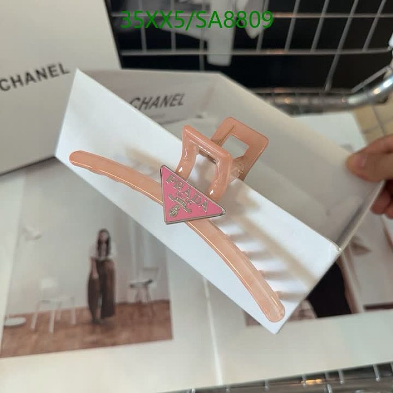 Prada Triangle Logo Hair Claw Clip - Chic Hair Accessory for Women