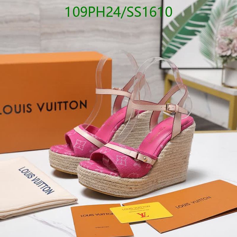 Louis Vuitton Women's Pink Canvas Espadrille Wedge Sandals