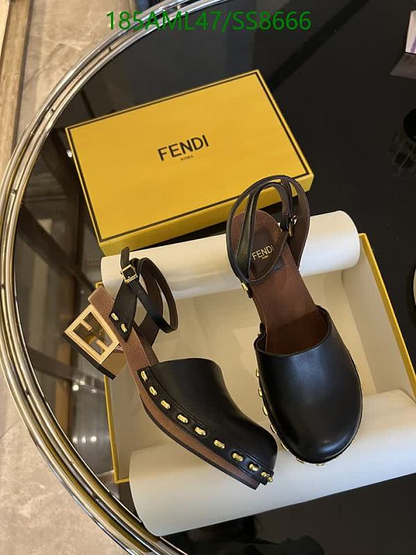 Fendi Women's Black Leather Clog Heel Sandals Size EU 35-43