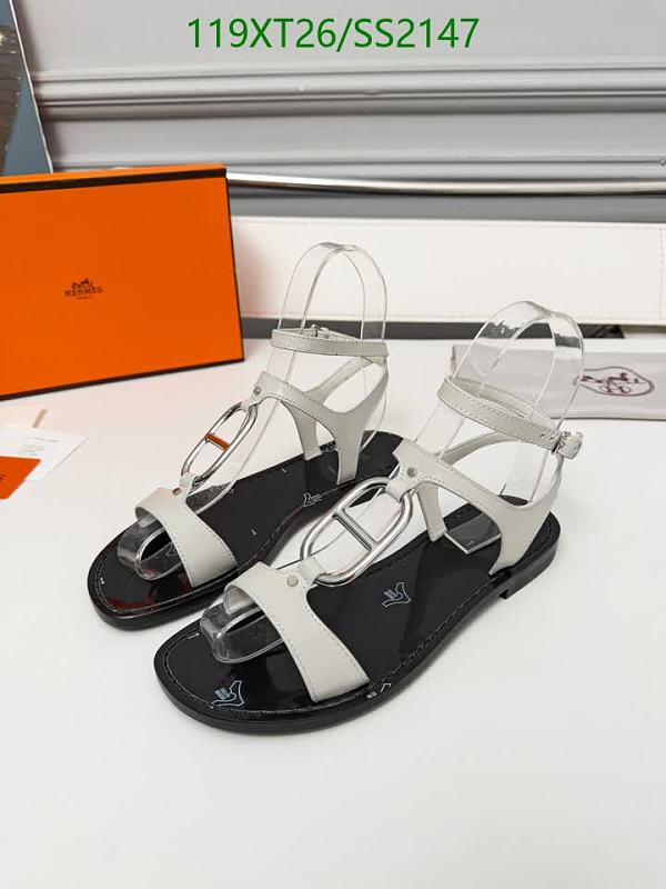 Hermes Women's Genuine Leather Flat Sandals - SS2147