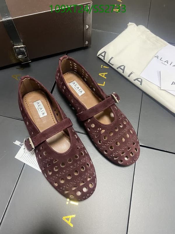 ALAÏA Women's Burgundy Suede Mary Jane Flats - EU 35-42