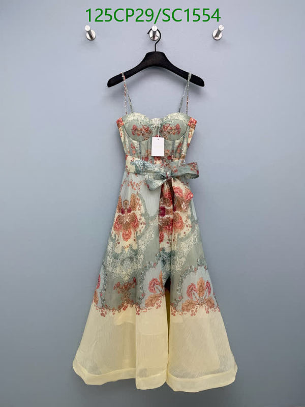 Zimmermann Women's Floral Print Corset Midi Dress with Bow Belt