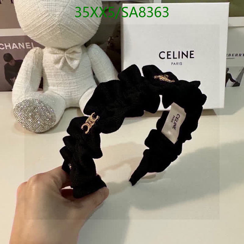 Celine Headband Black Fabric with Gold Triomphe Logo
