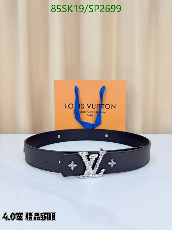 Louis Vuitton Men's Genuine Leather Belt with LV Monogram Buckle 6 Louis Vuitton Men's Genuine Leather Belt with LV Monogram Buckle