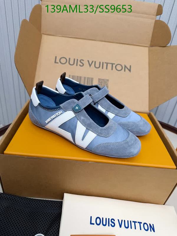 Louis Vuitton Women's Blue Suede & Leather Mary Jane Flats EU 35-39