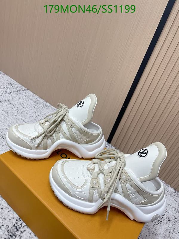 Louis Vuitton Women's White & Beige Leather Low-Top Sneakers
