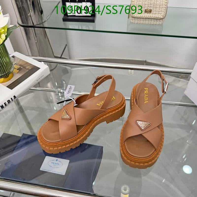 Prada Women's Tan Leather Crisscross Platform Sandals - Size EU 36-42