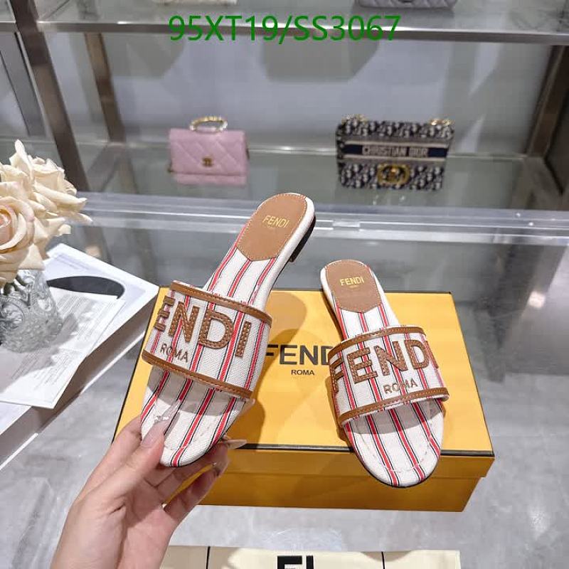 Fendi Women's Striped Knitted Slides - Sheepskin Comfort & Style