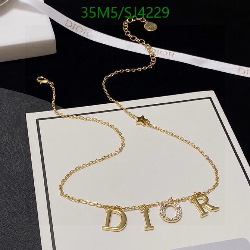 Dior Logo Star Charm Necklace - Gold Tone Metal & Crystal