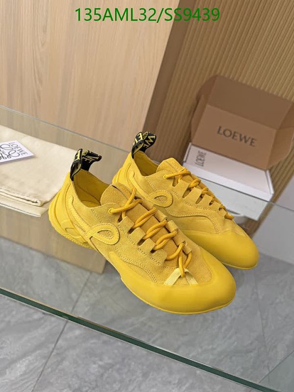 Loewe Men's Yellow Suede & Calf Leather Low-Top Sneakers