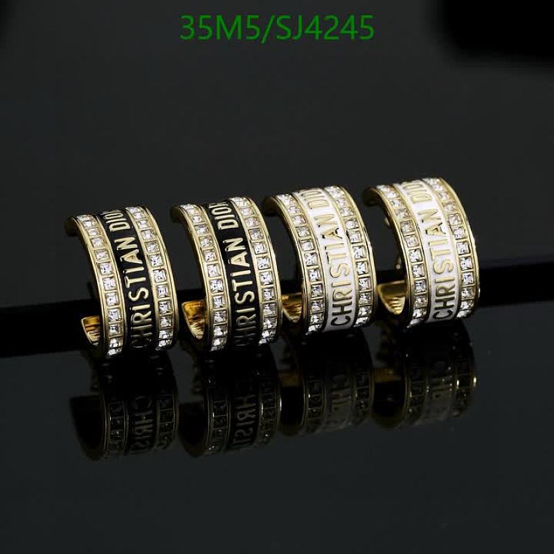 Dior Christian Dior Hoop Earrings for Women - Gold Tone with Crystals