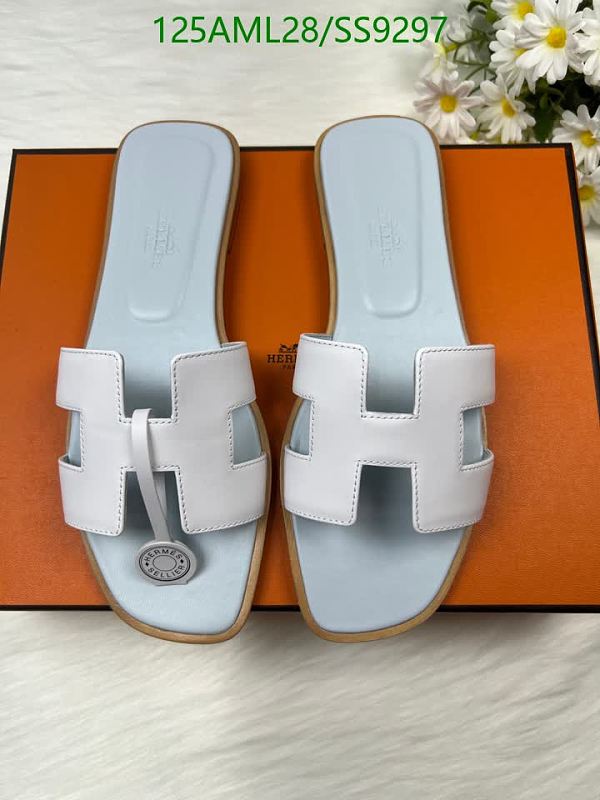 Hermes Women's White Leather H Slide Sandals EU 34-42