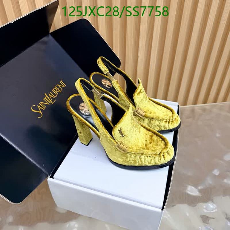 Yves Saint Laurent Women's Velvet Slingback Heels - Yellow