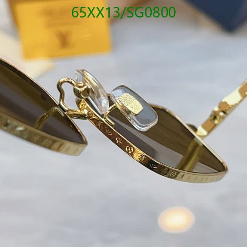 Louis Vuitton Round Monogram Sunglasses Gold Frame Brown Lens SG0800