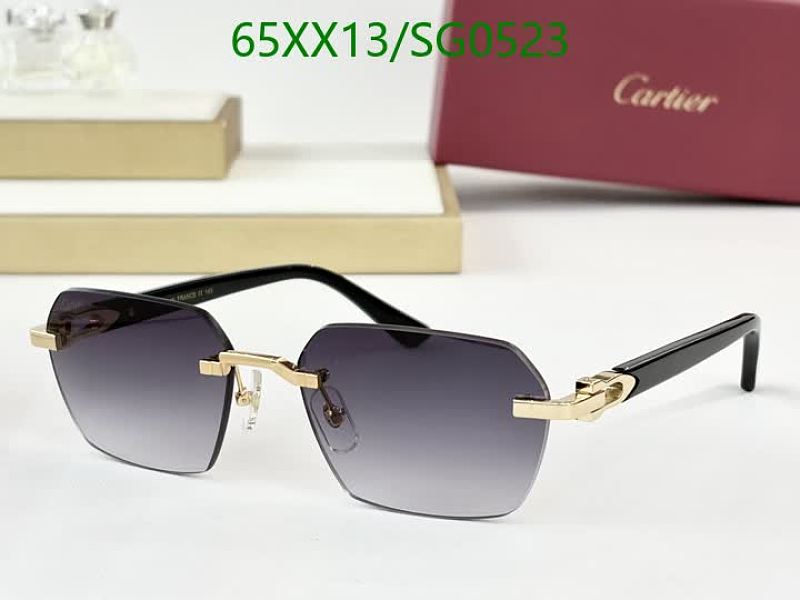 Cartier Rimless Hexagonal Gradient Lens Sunglasses Gold Accents