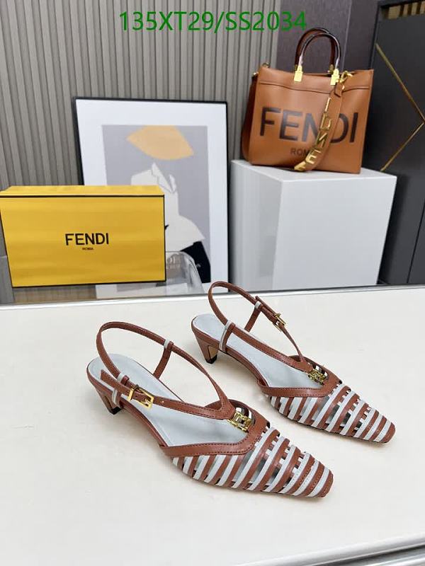 Fendi Women's Genuine Leather Slingback Heeled Sandals