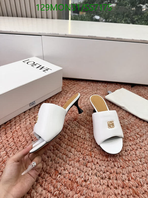 Loewe Women's White Sheepskin Heeled Mules - EU 35-41