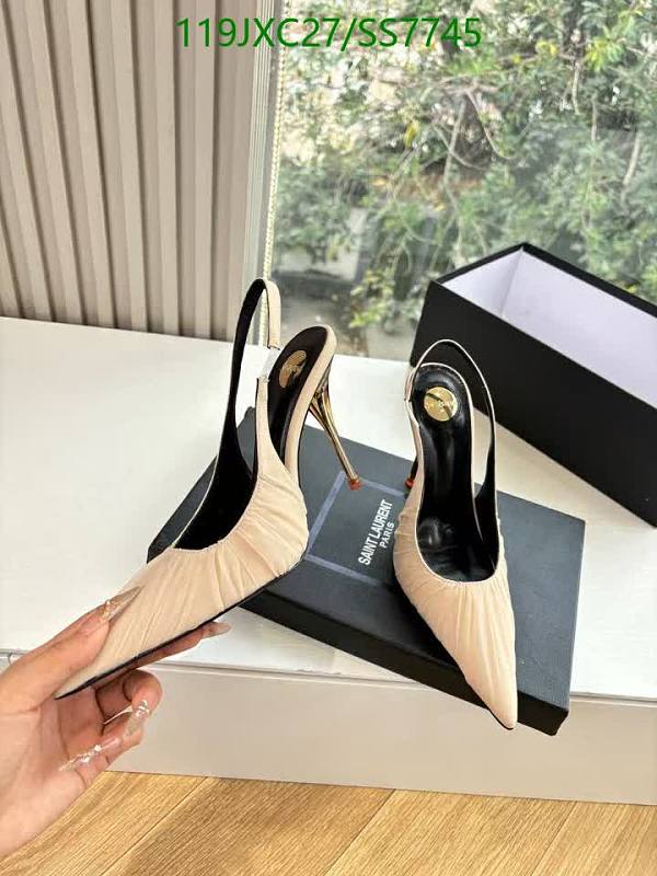 Yves Saint Laurent Women's Nude Silk Slingback High Heels - EU 35-42