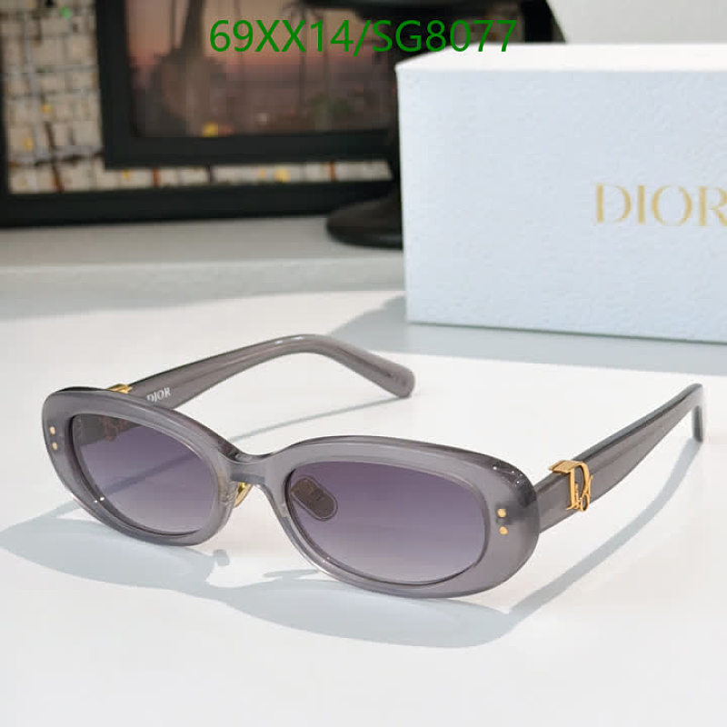 Dior SG8077 Oval Sunglasses - Grey Gradient Lenses