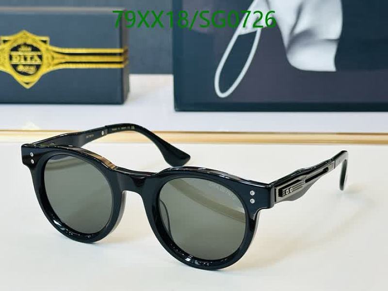 Dita SG0726 Black Acetate Round Sunglasses