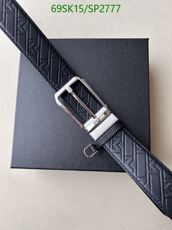 Montblanc Men's Classic Leather Belt with Signature Buckle