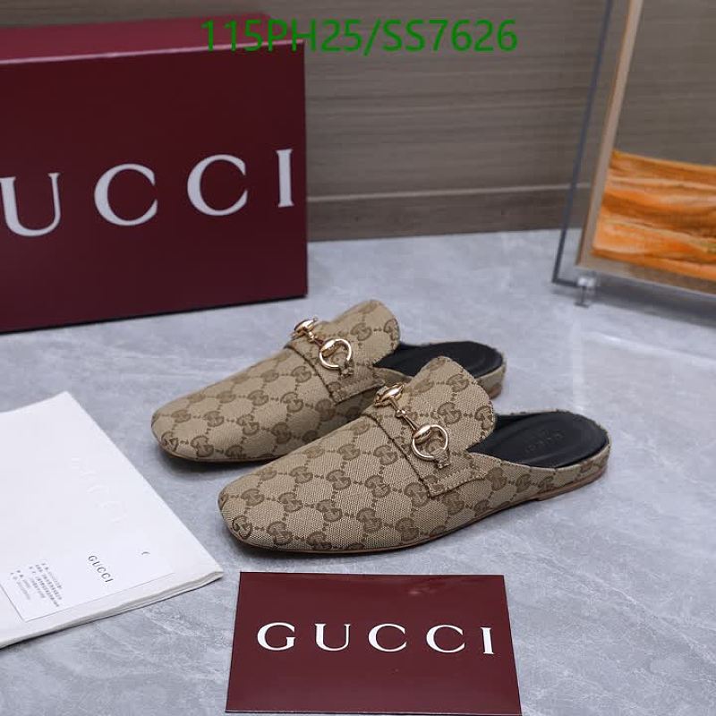 Gucci Women's Brown Monogram Leather Mule Shoes