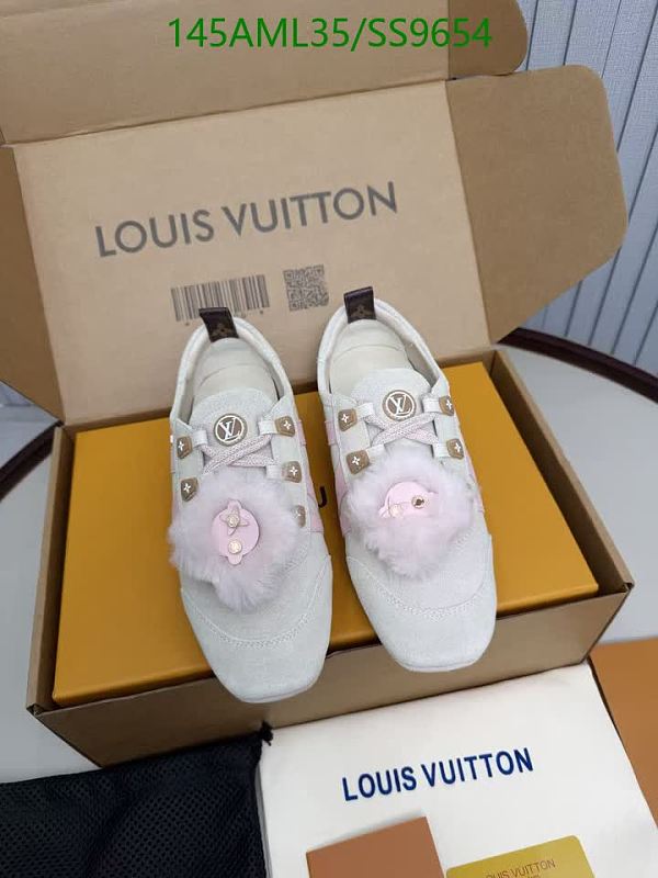 Louis Vuitton Women's Suede & Leather Sneakers with Fur Detail