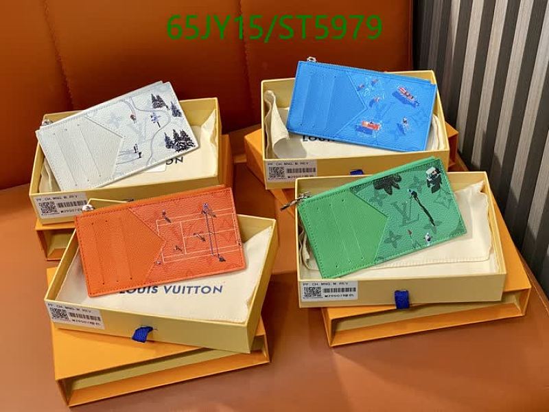 Louis Vuitton Genuine Leather Card Holder with Zipper - Multiple Colors