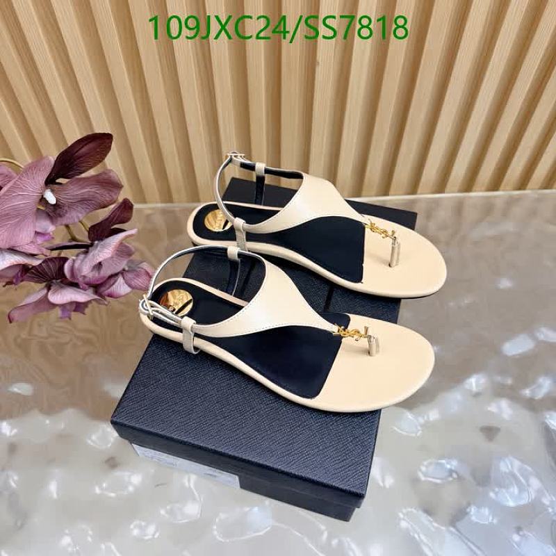 Yves Saint Laurent Women's Thong Sandals - Patent Leather & Sheepskin
