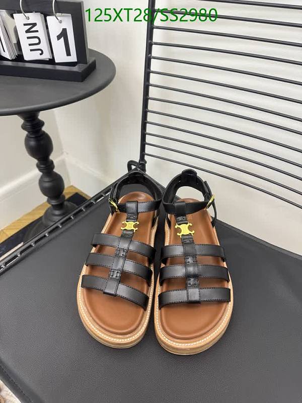 Celinee Women's Black Leather Gladiator Sandals with Gold Buckle