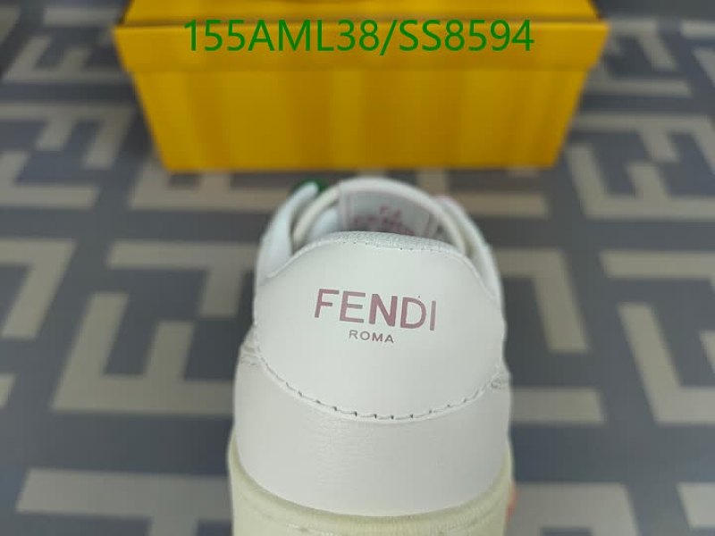 Fendi Women's White Suede & Leather Low-Top Sneakers