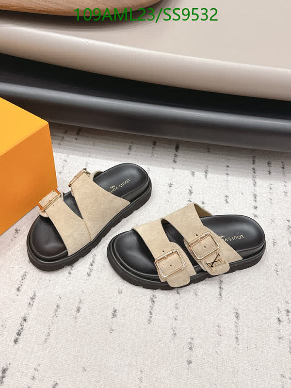 Louis Vuitton Men's Canvas & Cowhide Buckle Slides - EU 35-45