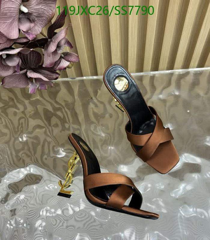 Yves Saint Laurent Women's Brown Silk Heeled Sandals