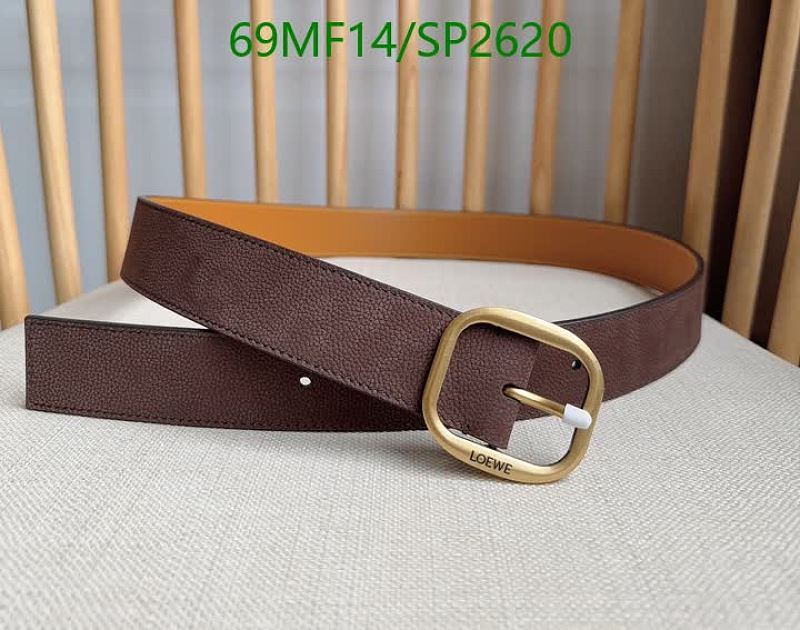 Loewe Women's Leather Belt with Gold Buckle - Versatile Style