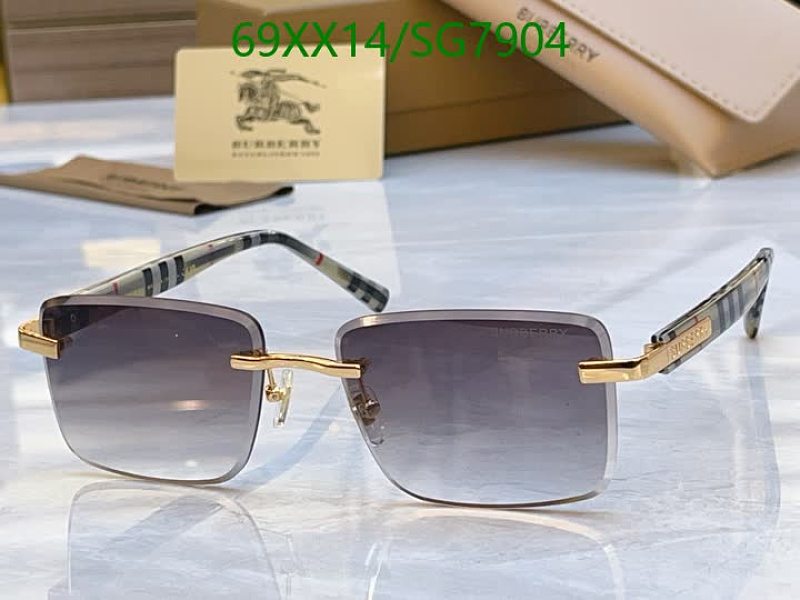 Burberry Rimless Gradient Square Sunglasses for Men and Women - Gold Accents