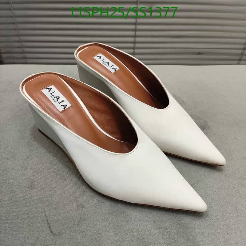 Alaia Women's White Leather Pointed Toe Wedge Mules - EU 35-41