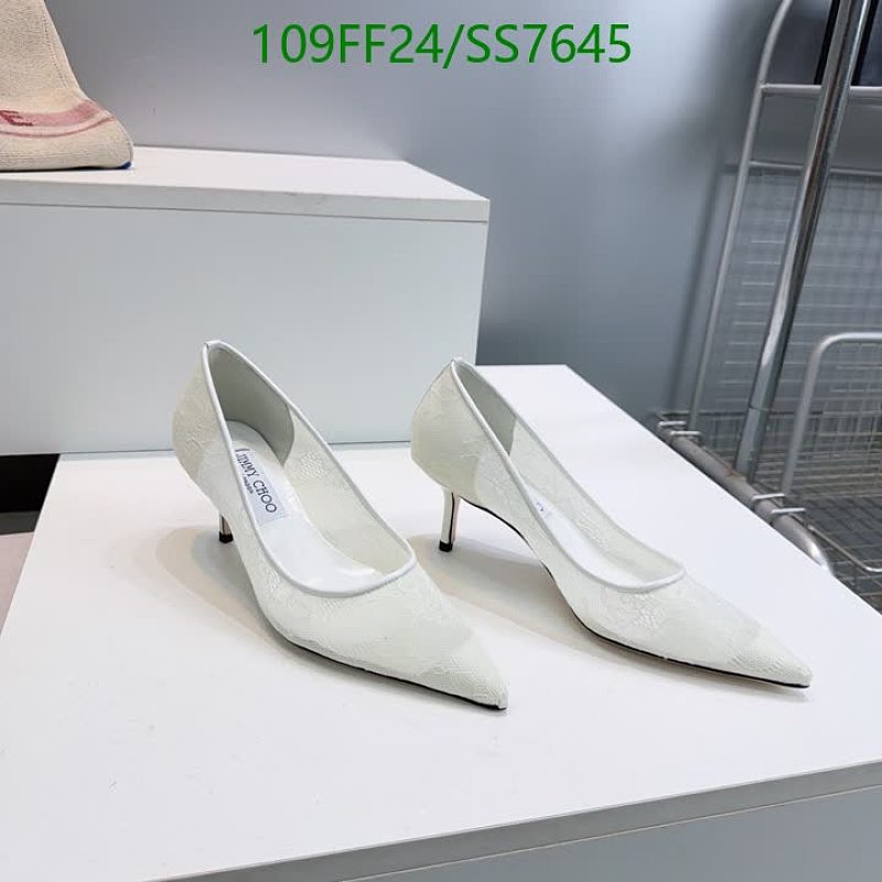 Jimmy Choo Women's White Lace Pointed Toe Stiletto Pumps