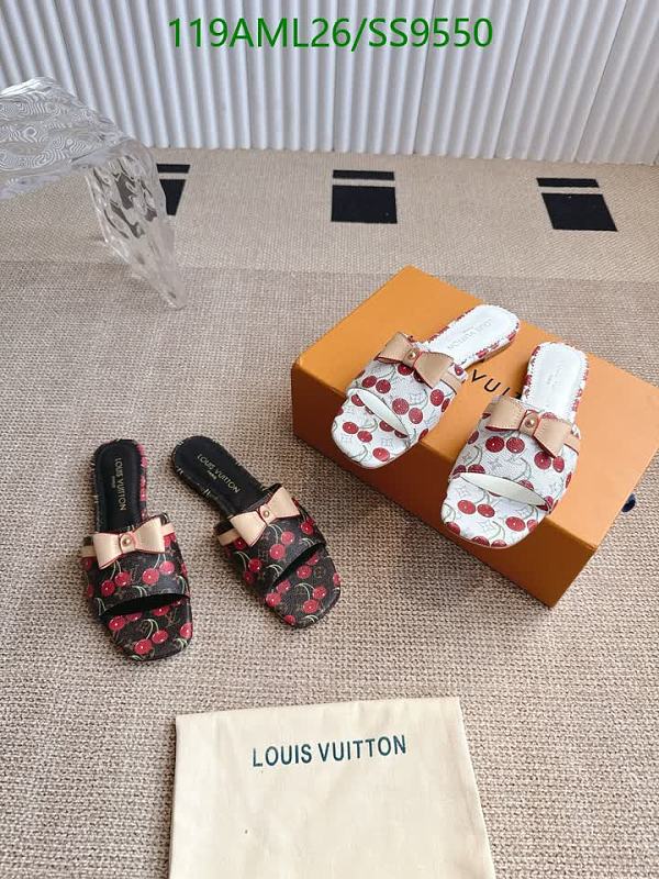 Louis Vuitton Women's Cherry Print Slide Sandals