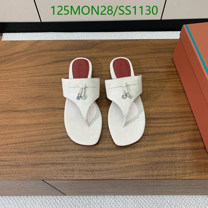 Loro Piana Women's White Leather Thong Sandals - EU 35-42