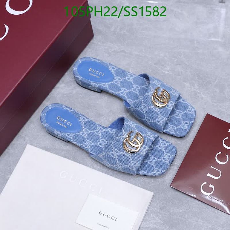 Gucci Women's Denim Slide Sandals with GG Logo